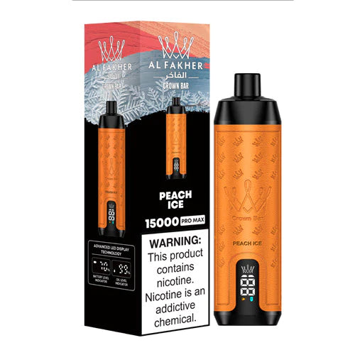 Al Fakher Crown Bar 15000 Puffs Disposable peach ice