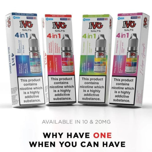 4 in 1 IVG Nic Salt 10ml E-liquids