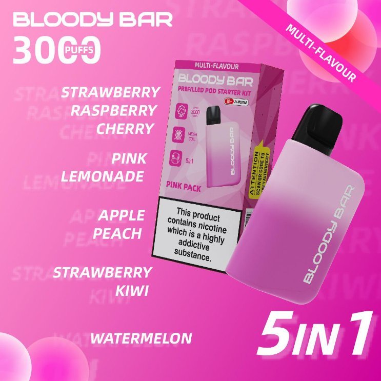 5 in 1 Bloody Bar 3000 Puffs Prefilled Pod