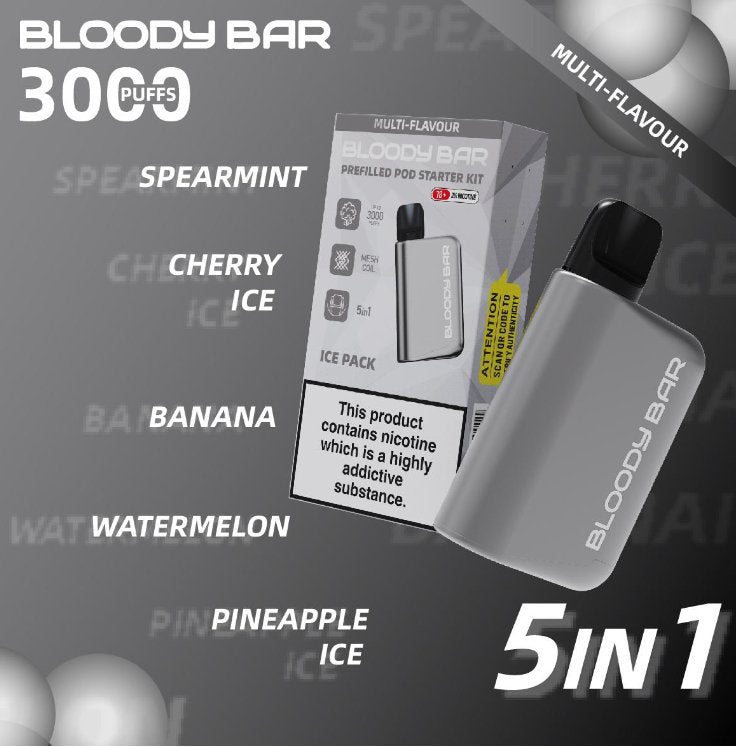 5 in 1 Bloody Bar 3000 Puffs Prefilled Pod