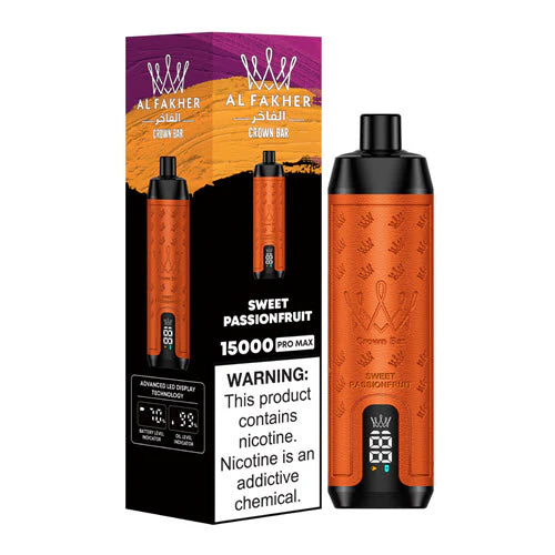 Al Fakher Crown Bar 15000 Puffs Disposable sweet passionfruit