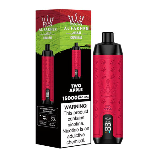 Al Fakher Crown Bar 15000 Puffs Disposable two apple