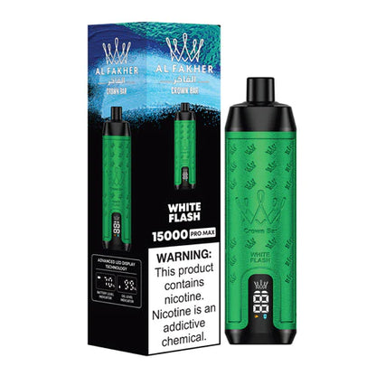 Al Fakher Crown Bar 15000 Puffs Disposable white flash