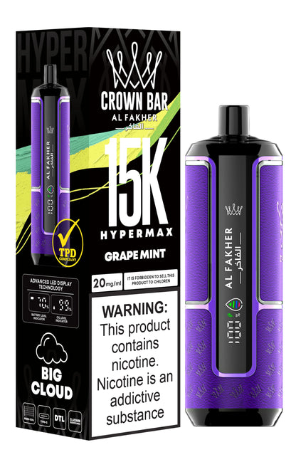 Al Fakher Crown Bar 15K Hypermax grape mint