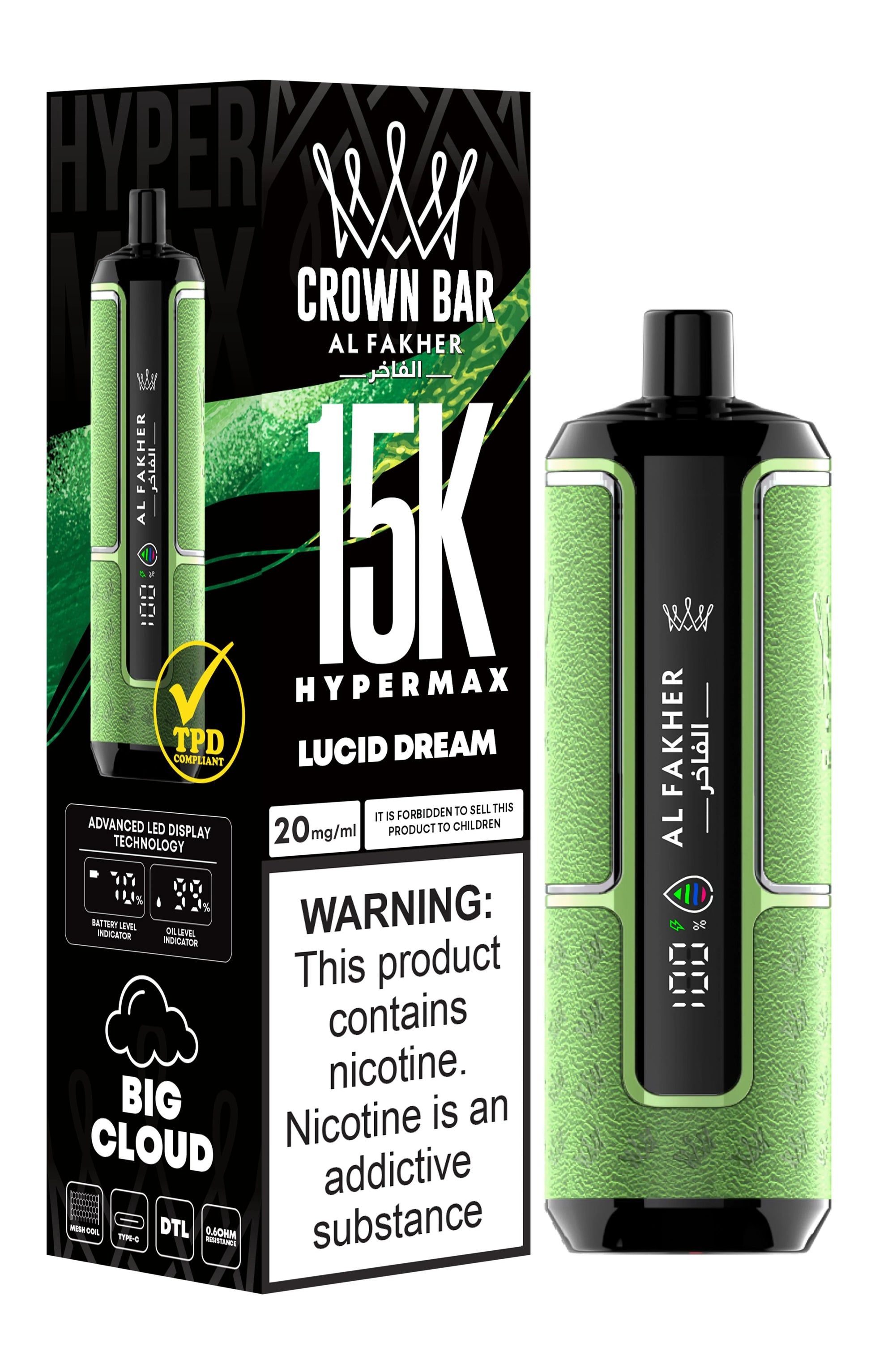 Al Fakher Crown Bar 15K Hypermax lucid dream