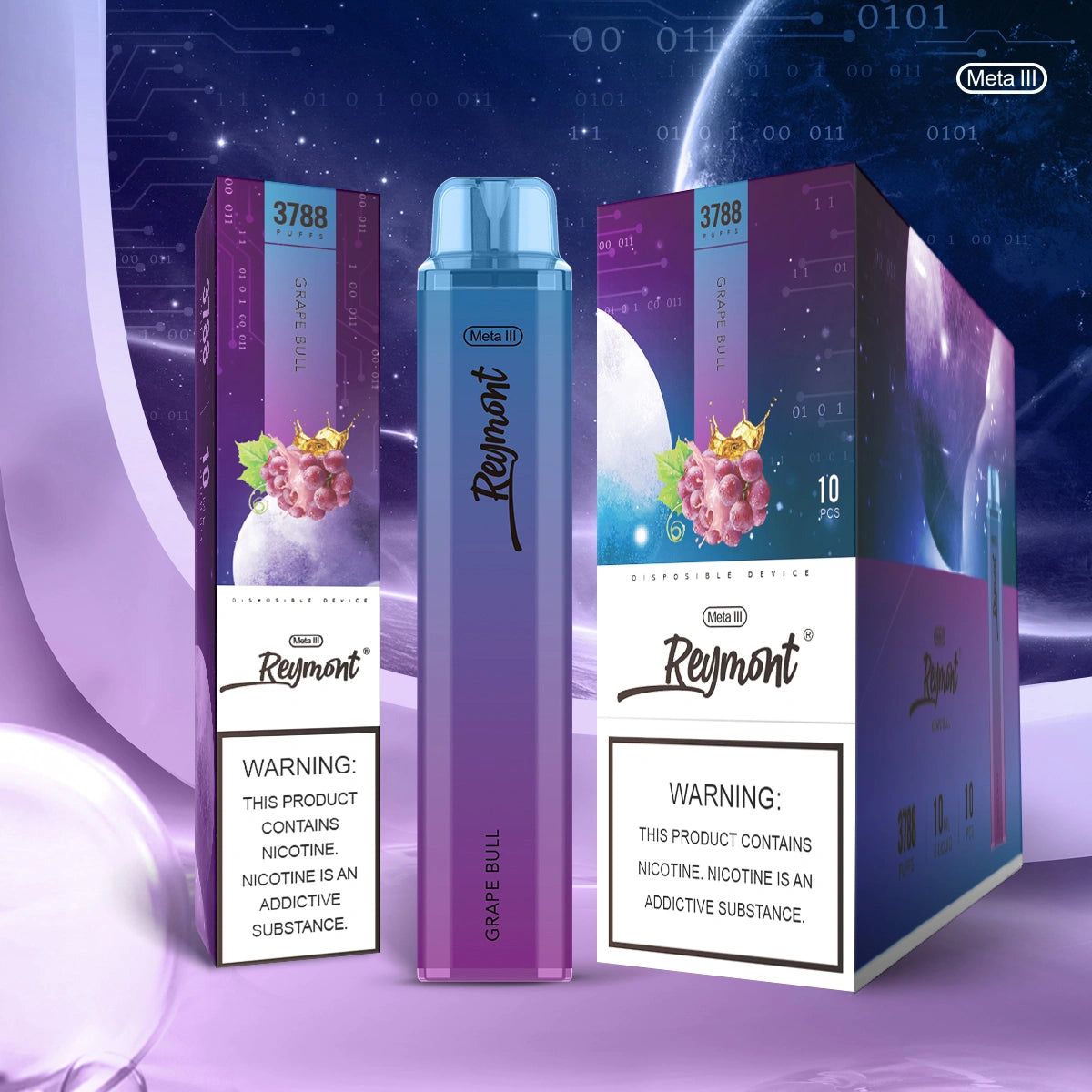 image of Reymont meta III 3788 puffs violet pod device
