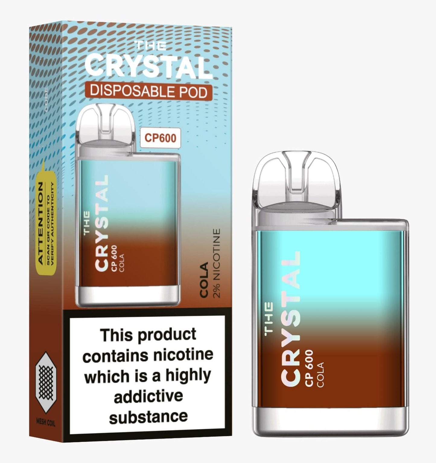 Crystal CP600 Disposable Vape Puff Bar Box of 10