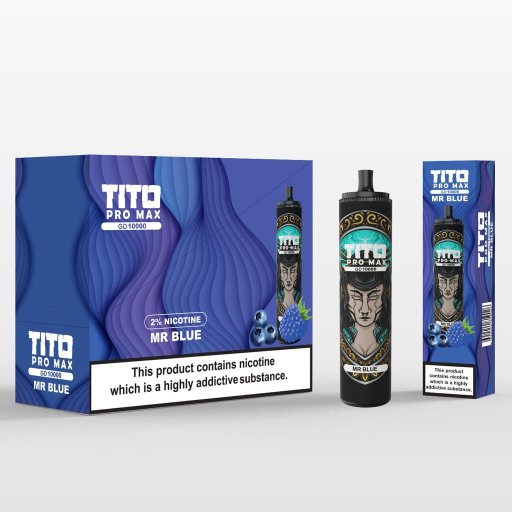 Tito Pro Max GD 10000 Disposable Vape Pod Pen Box of 10